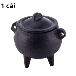 Lư Hương Thiền Yoga Bằng Gang Có Nắp Tháo Rời Giá Đỡ Hương Hình Ba Chân Dùng Trang Trí Nhà Cửa Quà Tặng Halloween