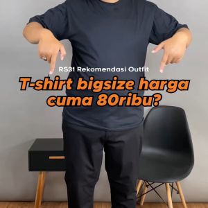 T-Shirt Black Basic RS31- Kaos Polos Lengan Pendek Hitam Soft Combed 30s Super Big Size Jumbo