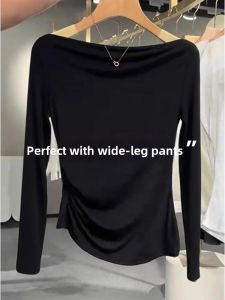 DVDK | Slim Fitting Black Halter Top Short Sleeve T-shirt