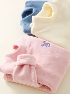 Warm Fleece Lined High Collar Base Layer Shirt for Children Boys Girls Inner Wear School Uniform Top Thermal Underwear T-Shirt