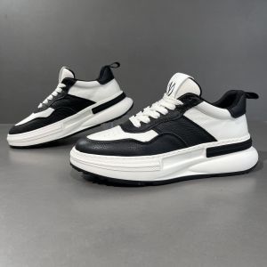 Mens Sneakers Genuine Leather Casual Versatile Trendy Shoes Spring Trendy Sports Dad Shoes Color Matching Panda Shoes