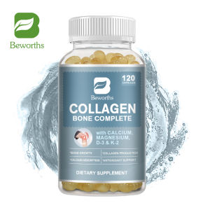 BEWORTHS Collagen Bone Complete Capsules Formula with Plant Calcium & Magnesium for Bone Growth Collagen Production Calcium Absorption Antioxidant Support