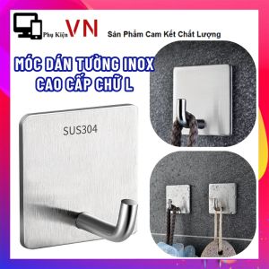 Móc Dán Tường Inox 304 Cao Cấp Chữ L Kèm Keo 3M Siêu Dính - Móc INOX Treo Quần Áo Khăn Dụng Cụ Bếp Đồ Nhà Tắm - Móc Treo Đồ Đa Năng - Giá Treo Khăn Tắm Bằng Inox