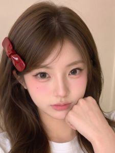 hellocandy | Retro Red and Black Plaid Bow Side Clip