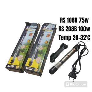 Heater Akuarium dan Kolam 75w/100w Original RS108A RS208B Pemanas Suhu Air Super Cepat