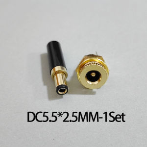 2PCS Gold Plated DC Power Connector Kit - DC5.5x2.1 Male to Female Plugs for DIY Electronics And Devices