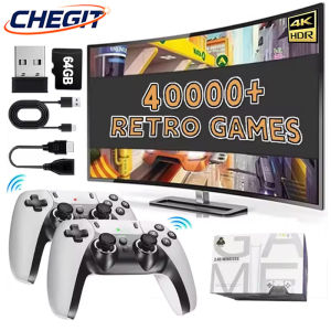 4K TV Game Stick M15 Video Game Console 64G Built in 3/40000 Games Wireless Controller Gamepad Retro Handheld Game Console