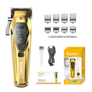 Kemei | Máy Cắt Tóc Chuyên Nghiệp Kemei KM-1698 9000RPM 10W Máy Cạo Râu Điện Có Thể Sạc Lại Nhiều Đầu Cắt Cho Nam Giới