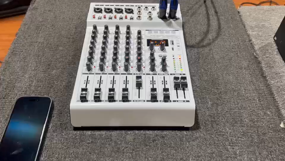 PADONPRO EV8 8 Channel Professional Audio Mixer 99 DSP Effects Bluetooth USB OTG 48V Phantom Power for Karaoke Live Streaming