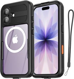 IP68 Waterproof Case for iPhone 17 Pro Max Case [Compatible with MagSafe] Screen Protector Clear Hard Back Snowproof/Dustproof/Shockproof 360 Full Body Protection Underwater Phone Case for iPhone 17Air16 Pro Max16 Plus