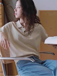 SHUQINGLAI | Áo Thun Knit Cổ Polo Tay Ngắn