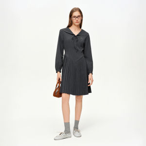 DUSHU | Nautical Style Spring New Sweet Mid-Length Dress
