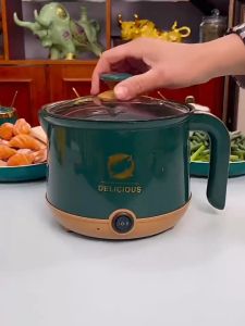 多功能煎炒煮涮小电锅 电煮锅 宿舍电热锅 网红同款家用迷你小电饭煲 Multifunctional Electric Cooking Machine Double Layer Hotpot Mini Cooker Non-stick Pan Fry Heater Pan 220V