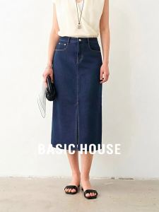Basic House | Autumn Ladies Straight Mini Skirt Denim