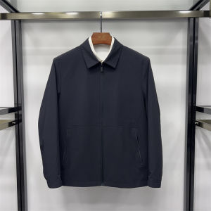 Non-Saints Mens Business Casual Short Jacket Zipper Collar Elastic Comfortable Versatile Top Pure Color Autumn 2024 Fashion