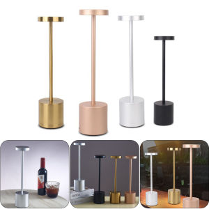 [ส่งฟรี] เซ็นเซอร์สัมผัสโคมไฟตั้งโต๊ะแบบแท่ง LED ไฟบรรยากาศย้อนยุคชาร์จไฟได้ USB โคมไฟโลหะตั้งโต๊ะแสงสำหรับบาร์ร้านอาหาร