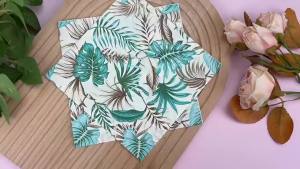 20pcs/Pac 33cm Colourful Printed Napkins Wood Pulp 2 Layer Floral Leaf Model Wedding Wine Glasses Flower Paper Party Placemats