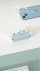 ACOME Mini Powerbank Portable AP045C / AP045L Port Type-C Lightning 2A Travel Size Light blue - Garansi 1 Tahun