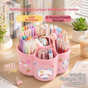 Jiaxun | Cartoon Rotatable Large Capacity Creative Pen Holder