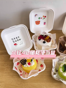 (50 Pcs) 4 Inch Small Cake Box | Disposable Packaging Bento Box | Macaron Box | Bento Cake Box