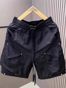 Quần Short Nam Dáng Rộng Mùa Hè Màu Trơn Thường Ngày Cỡ Lớn 300 Pound Quần Ống Đứng Năm Điểm Túi Lớn Nhanh Khô