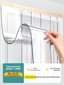 PVC Transparent Soft Leather Door Curtain Partition Air Conditioner Kitchen Windproof Warmth Commercial Household Use