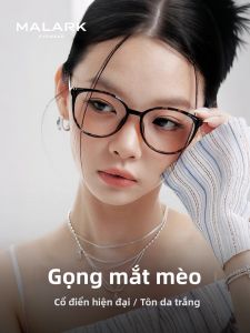 MALARK | Kính Cận Mắt Mèo Tròng Tròn Gọng Màu Vỏ Rùa cho Phụ Nữ và Khuôn Mặt Tròn