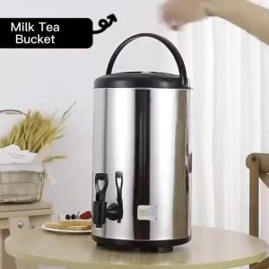 In stock 304 stainless steel hot and cold universal coffee milk tea insulated milk bucket insulated milk tea bucket