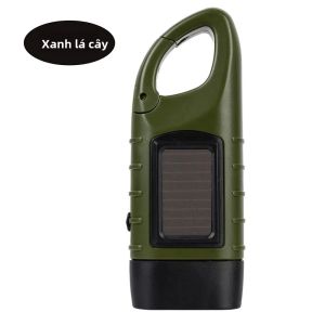 Đèn Pin Năng Lượng Mặt Trời Cầm Tay LED Cầm Tay Đèn Pin Quay Tay Cho Cắm Trại Ngoài Trời Đi Bộ Đường Dài Khẩn Cấp Đèn Lồng Tầm Xa
