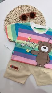 baju kanak kanak lelaki pakaian sets for boys 0-4years lovely toddlers Child clothes printing bear baju bayi lelaki
