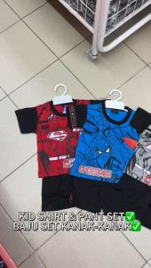KID CARTOON SHIRT & PANT 1 SET/BAJU & SELUAR SET CARTOON/BAJU ANAK/BAJU KANAK-KANAK COTTON GOOD QUALITY READY STOCK