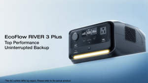 EcoFlow RIVER 3 Plus Portable Power Station – 286Wh LFP Battery 1200W Output 16 Hr Runtime for <100W Devices Expandable to 858Wh <10 ms UPS Solar Generator for Camping & RV