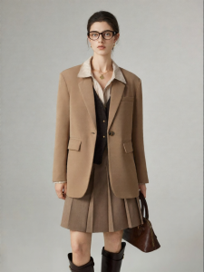 YAKEJIA | Áo Khoác Đồ Bộ London Memoir 2.0 Khaki Form Rộng