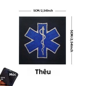 Miếng Dán Phản Quang Hồng Ngoại Cấp Cứu Y Tế Life Star Huy Hiệu Chiến Thuật Quân Sự Chất Liệu Polyester Dán Móc Và Vòng
