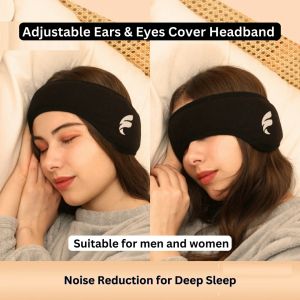 Ear Eye Cover Sleep Sleeping Mask Earmuff Adjustable Blindfold Penutup Telinga Mata Tidur 眼罩耳罩睡觉