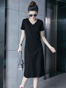 Minimalist V-neck Short-sleeve Casual Dress