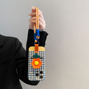 Blue Floral English Language Phone Case Stand Protective Cover for VIVOY300i Y53S Y100I Y77 Crossbody Bag Full Protection Y76S