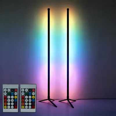 RGB LED Corner Floor Lamp 103CM Music Sync Color Changing Ambient Light Standing Lamp for Living Room Bedroom Game Room Decor