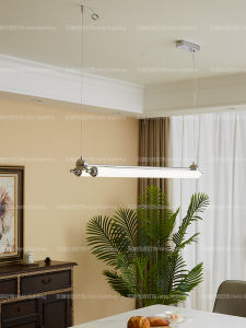 Industrial Style Hanging Lamp Restaurant Dining Table Light Designer Studio Island Desk Lamp Long Tube Front Desk Light