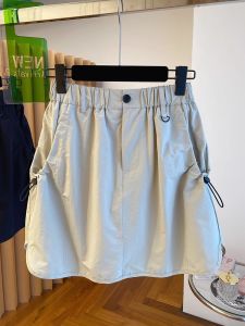 American Style High Waist A-Line Anti Peep Skirt