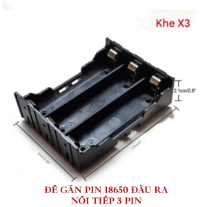 Hộp Đựng Pin Dự Phòng 18650 ABS 3 Khe Cắm Nẹp Thiếc Lý Tưởng Để Hàn Và Kết Nối Ứng Dụng Điện Tử Và Dự Án Tự Làm