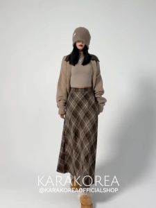 KARAKOREA 330 Xcross Banding Flare Skirt / Rok Panjang / Korean Women Skirt