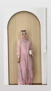 Laila Dress Brukat Terbaru 2025 Outfit Kondangan Wanita Dewasa Bahan Velvet Variasi Tille Elegan