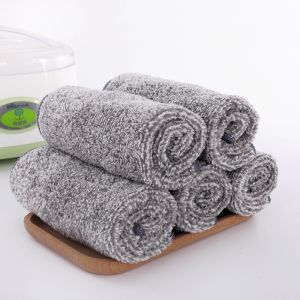 Rag Bamboo Carbon Fiber For Home Oil-Free Kitchen Dish Towel Table Cleaning Household Cleaning Towel Wet and Dry Scouring Pad