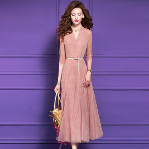 Elegant Pink Tulle Dress Womens Summer Fashion French High-End Sweet Waist Cinching Age-Defying Ultra-Fairy Skirt