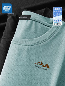 Nam Mùa Hè Lưới Thoáng Khí Áo Thun Jeanwest Jeanswest Thời Trang Hợp Thời Trang Nữ Tay Ngắn Cổ Tròn Cổ Tròn Giải Trí