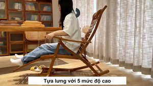 BOHO Ghế Tre bập bênh thư giãn Ghế bập bênh ghế tre thư giãn chất liệu tre tự nhiên gấp gọn tiện lợi Ghế mây bập bênh bảo hành 36 tháng