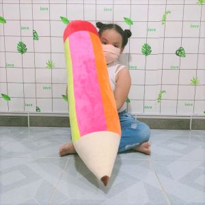 Gổi ôm hình bút chì cầu vồng gấu bông bút chì nhiều màu mẫu mới