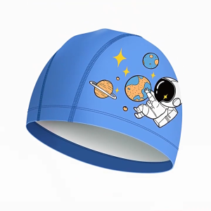 Kids Swimming Cap Anti-slip design Highly elastic 3D fitting Cartoon Diving Cap  Children  Mata
