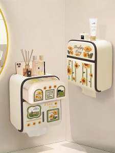 ชั้นวางกระดาษชำระสองชั้น ติดผนัง ห้องน้ำ ชั้นวางกระดาษชำระ ชั้นวางกระดาษทิชชู่ กันน้ำ กล่องใส่กระดาษทิชชู่ รุ่น YYV11444 แบรนด์ Red Dan